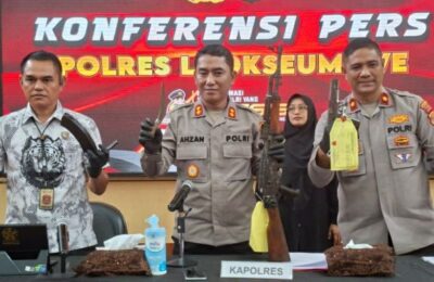 Polisi Bongkar Jaringan Senpi Ilegal di Lhokseumawe, Dua Pelaku Ditangkap, Dalang Utama Masih Buron